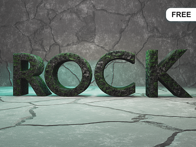 Rock - 3D font 3d blender branding c4d cinema4d design free illustration illustrations kit logo nature render resources rock