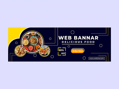 Food Banner Design Template | Social Media Post Design banner branding business card coffee de design food banner graphic design illustration logo social media post ui vector web banner
