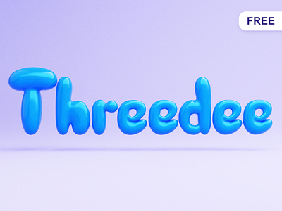 ThreeDee font 3d 3d font 3d text balloon blender branding c4d cinema4d design free illustration illustrations kit library logo render resources studio typography