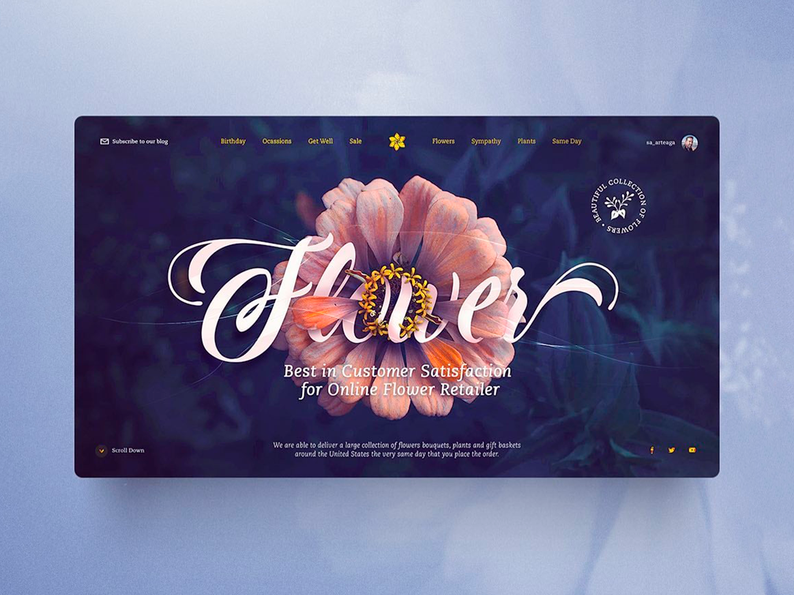 Flower UI page by Ronald K on Dribbble