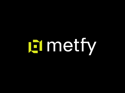 Metfy Logo Design abstract branding data saas ecommerce energy finance geometric identity logo logo design logo mark smart logo software logo square logo startup symbol tech technology typography vector