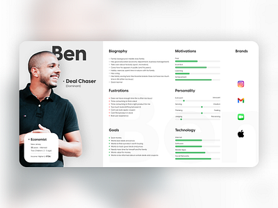 User Persona * Ben / Deal Chaser pains and gains persona user exp user persona ux ux research