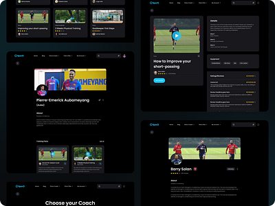 UI Screens for sport course online software. darkmode design e commerce platform productdesign ui uxdesign