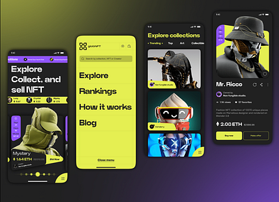 NFT Mobile design || UX/UI Design design graphic design illustration mobile design ux ui design wireframe
