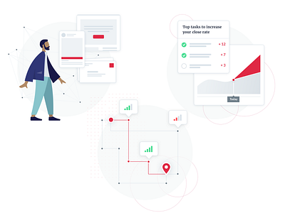 Spot Illustrations humaaans illo illustration linework marketing technology martech spot illustration vector website