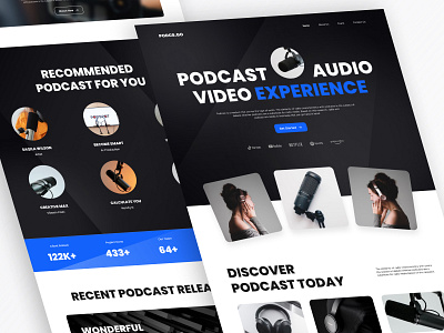 PODCS.GO - Podcast Room Web Design audio room clean design fitra purwaka mic mic audio modern podcast podcast room podcast studio professional podcast syabany labs talking people talks ui ui design uiux visual design web design website