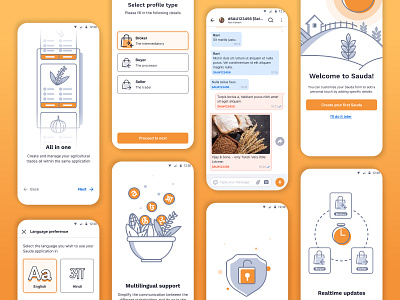 Sauda | One stop solution for all agricultural trades agriculture android application dashboard ecommerce ftue interface ios login nux onboarding payment signup ui ux