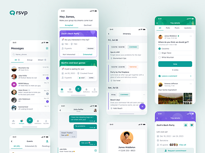 rsvp: Travel planning app app cards design illustration ios mobile mobile app design planning travel trip ui vocation