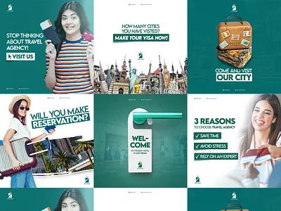 Social media - Travel agency ads ads design banner banner design branding design facebook fb ads graphic design instagram post instagram post template instagram stories instragram post design social media ads social media banner social media design