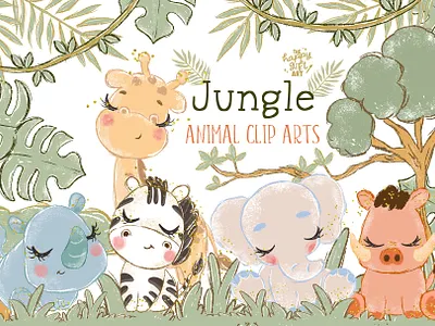 Jungle Safari Animal Clipart clipart design graphic design illustration product design