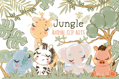 Jungle Safari Animal Clipart clipart design graphic design illustration product design