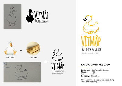 Vịt Mập - Fat Duck Pancake Logo brand identity graphic design logo logo design pancake logo restaurant logo