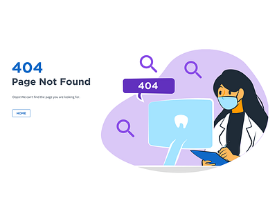 Dental Brand 404 Error State 404 404 error branding corporate illustration dental dentist error error state illustration illustrator