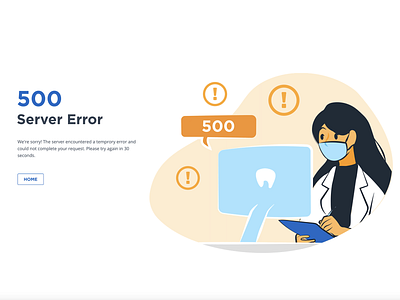 Dental Brand 500 Error State 500 error branding dental error illustration vector