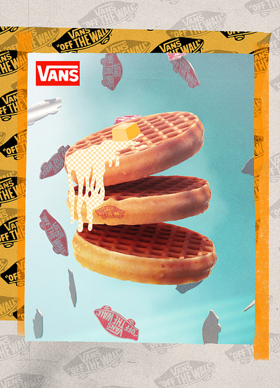 VANS WAFFLE 3d brand branding drip food model publicity vans waffles