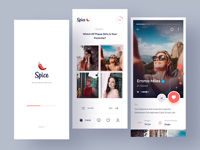 Spice Dating App - Light 🌶️ app app design chat creative dating dating app design live love matching minimal mobile mobile app romance social social media trend ui uidesign uiux