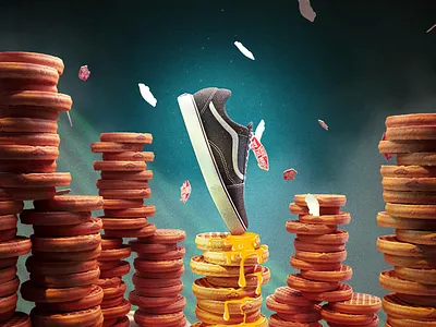 Vans for breakfast 3d blender branding breakfast design model shoes sneakers vans waffles
