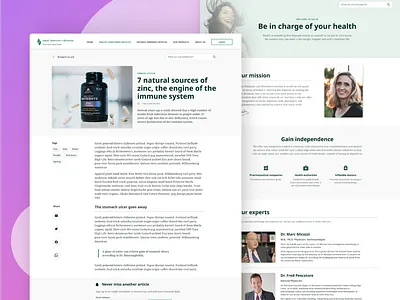 Natural health advice website alternative article blog clean health ui website