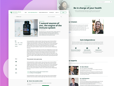 Natural health advice website alternative article blog clean health ui website
