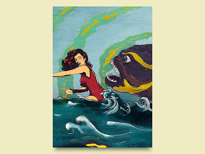 Will I become a lunch? design digitaldrawing graphic design hand made illustration photoshop retrostyle vintagestyle