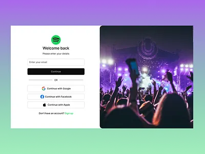 Spotify Login Page figma login login page music sign in sign up page spotify ui user interface ux