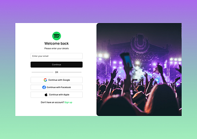 Spotify Login Page figma login login page music sign in sign up page spotify ui user interface ux