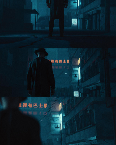 Late notice 3d cinema cinematic city dark digital art
