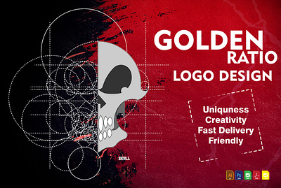 skull brand logo business logo golden golden ratio golden ratio logo golden ratio logo design graphic design illustration logo logo design logo illustration vector