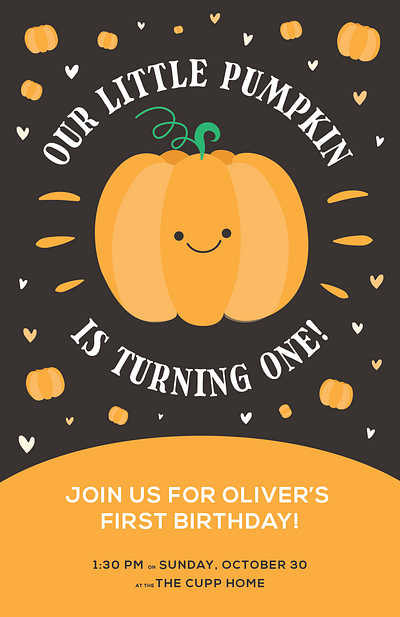 Baby's Halloween Birthday Invitation design graphic design ill illustration typography vector