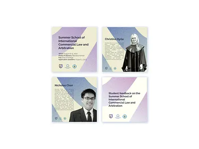 Social media posts for the Summer school design graphic design motion graphics ui