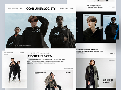 Consumer Society - A Fashion Store Website design digital fashion landing page ui ux web web design website