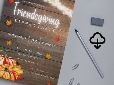 Friendsgiving Invitation - Editable Printable Or Digital canva design digital invitation friendsgiving evite friendsgiving ideas friendsgiving invite give thanks design graphic design graphic design inspo illustration invitation ideas invitation template printable invite idea thanksgiving invitation turkey day invite ideas