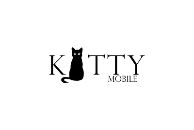 KITTY MOBILE LOGO DESIGN branding design graphic design illustration logo vector