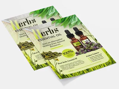 Flyer design for a herbal oil brochure brochure design flyer flyer design flyer for organic product flyers graphic design graphic designer herbal oil flyer leaflet poster poster design