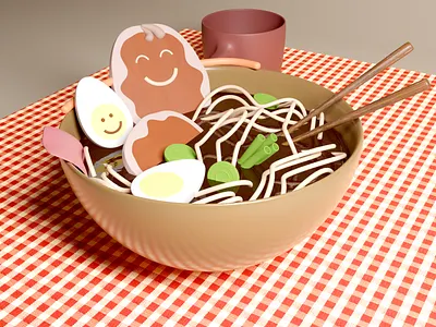 A ramen noodle bath 3dblender blendernoodles bowl noodles ramennoodles