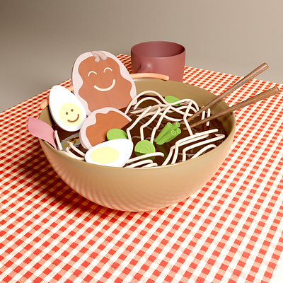 A ramen noodle bath 3dblender blendernoodles bowl noodles ramennoodles