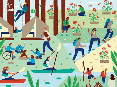 Scouts x Piece & Quiet puzzles x Sophie Charnley art artist branding design designer graphic design graphicdesign illustration illustrator puzzle scouts