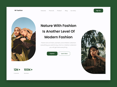 NF Fashion Website Design clothing design ecommerce fashion fashion landing page fashion website fashion website design homepage interface landing page landingpage nature nf fashion online shopping style ui ui design web design website