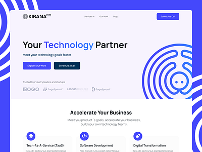 Digital Agency Website Design | Kirana Labs creative agency design digital agency header hero landing page modern ui ux web web design website website design