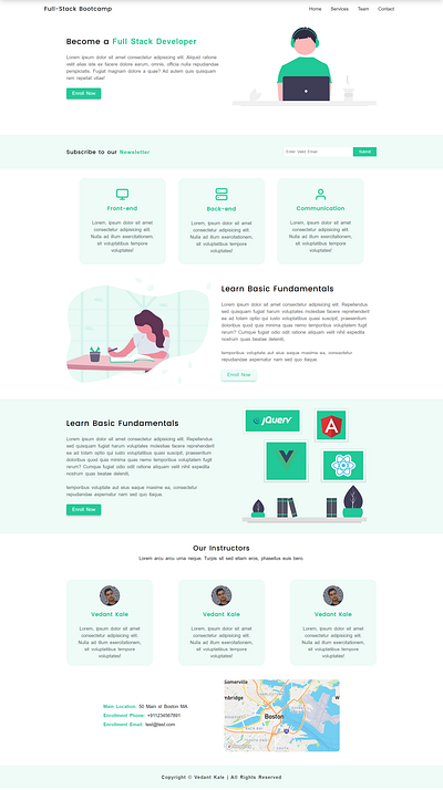 Website Design bootcamp figma front end static ui ux web design web page website