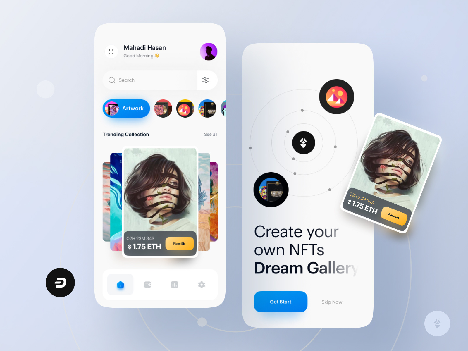 NFT app Exploration v3 by Mehedi Hasan Roni for Hilf al Digital on Dribbble