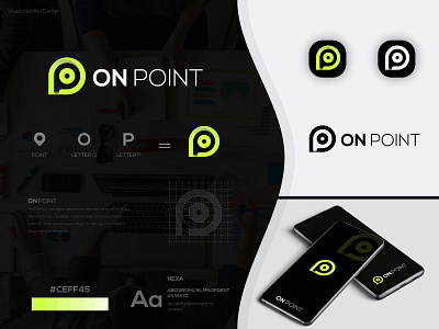 On Point • Brand Identity abstract animation app icon app logo brand identity branding design digital agency graphic design locator icon logo logo logo design logo designer modern logo o p logo p logo place icon logo point logo ui ux