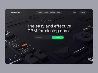 DealSync – Landing Page Design for CRM System crm crm system landing page saas ui ux web