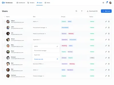 Users management UI list ui table design ui ui design uiux users users management ux