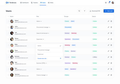 Users management UI list ui table design ui ui design uiux users users management ux