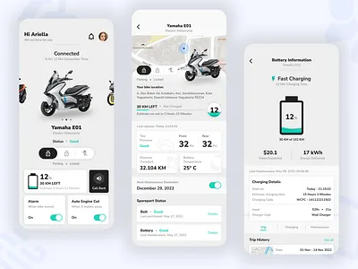 Vehicle Control & Monitoring App app battery car design electric graphic design monitoring monitoring app motorcycle ui ux vehicle vehicle app vehicle control app vehicle monitoring