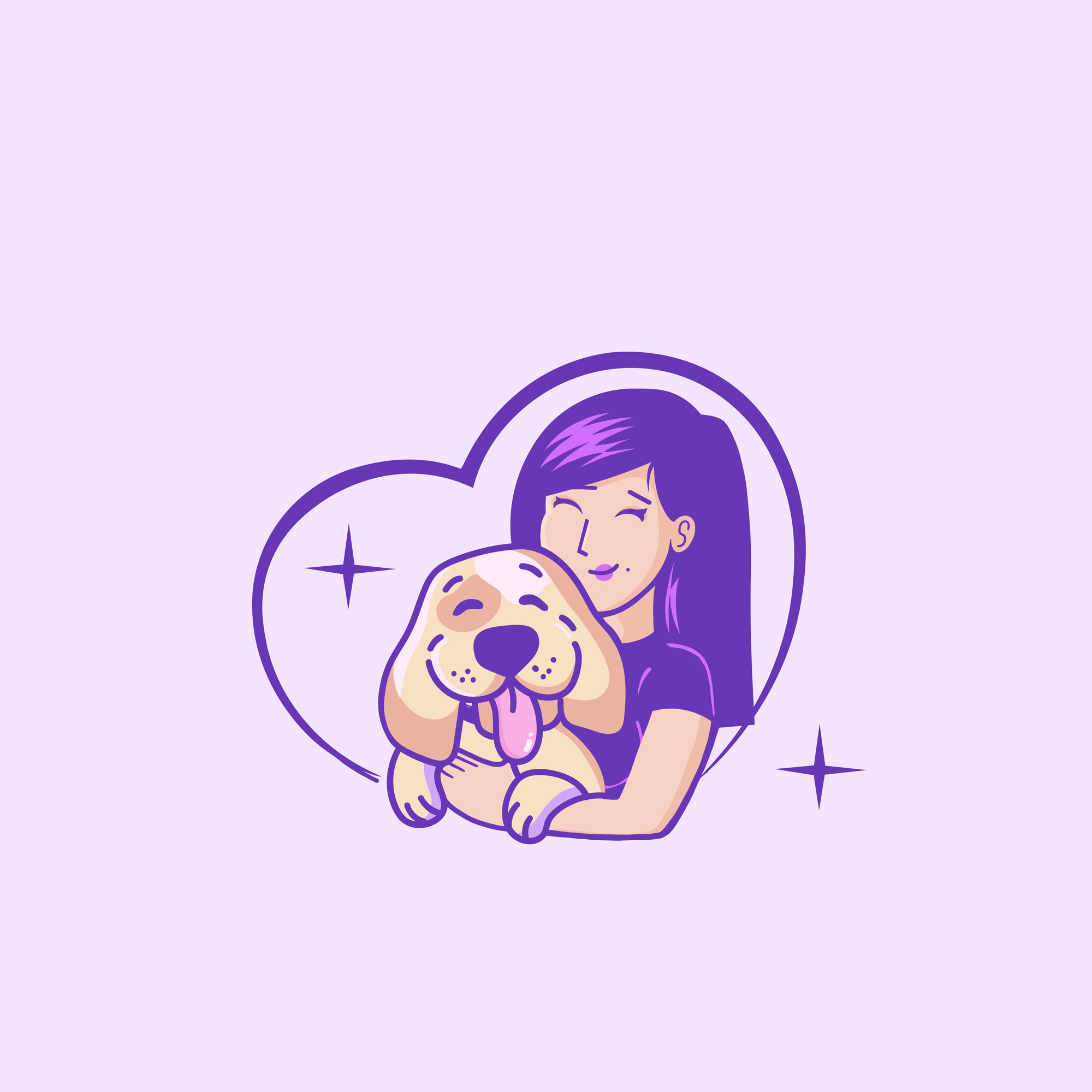 Logo Design Competition branding cartoon cartoon illustration cartoon logo cute design dog logo graphic design heart illustration logo pet logo pets vector violet woman logo