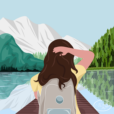 'She dreams nature' Illustration adobe illustrator design illustration