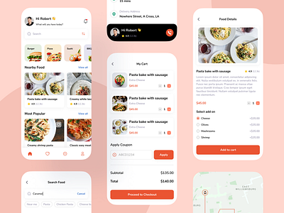 Food ordering app UI adobe design freelance design freelancer ui ui ux uidesign