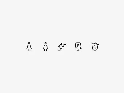 Icons - Exploration coffee design exploration icon icon design icon pack illustration man minimalist parking shop sign system stairs trash ui woman